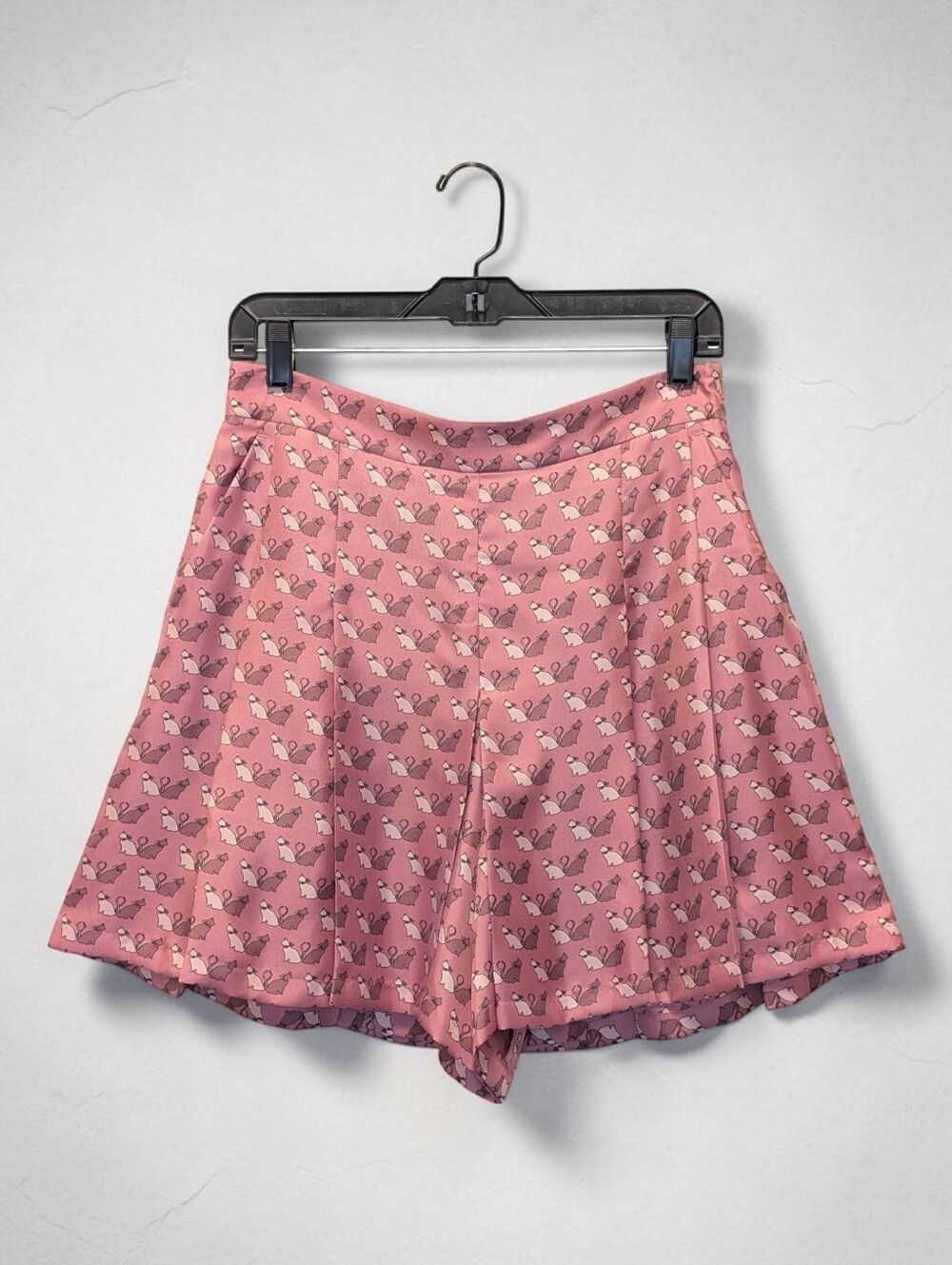 NWT Max Mara Studio Clown Kitty Print Silk Twill Shorts 8